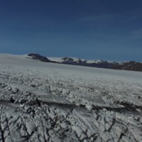 Aerial views of the transition from a glacial to a post-glacial landscape in modern Iceland.