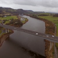 Aerial views of the impressive Friarton Bridge.