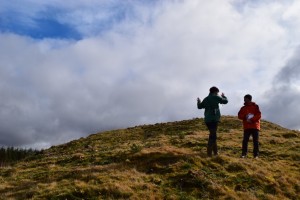 PKHT's Dave and FCS's Graeme chatting hillforts at Deuchny
